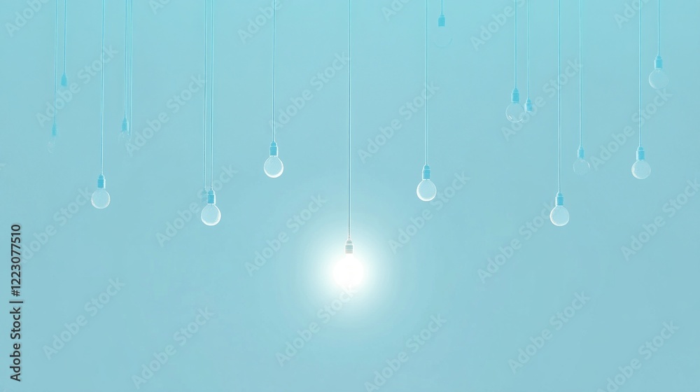 Aufkleber softly glowing light bulbs dangle from above, casting a gentle illumination that enhances the tranqu