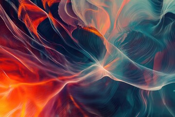 Fototapeta premium Colorful fluid patterns blend harmoniously, showcasing vibrant h
