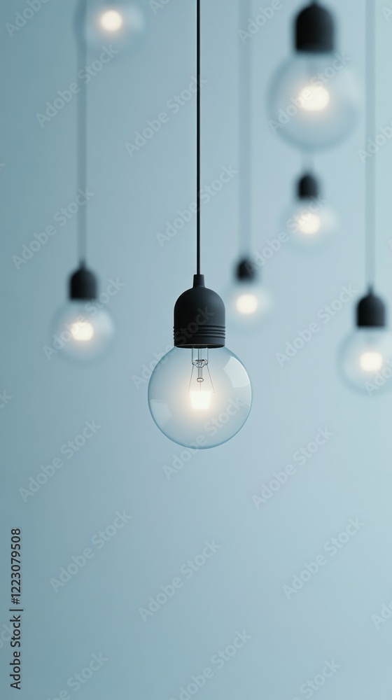Poster dimmed lighting casts a gentle glow from suspended bulbs, creating an ambient atmosphere. the light 