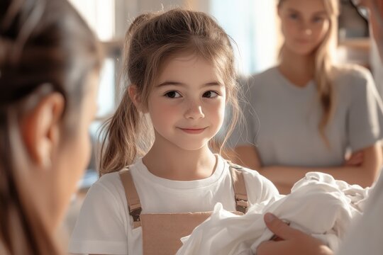 Kindness Day in Action Volunteers sort through donated clothes and supplies, showcasing community support and generous gestures Witness the heartfelt dedication as they organize apparel and essential