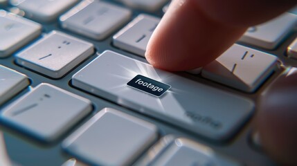 Footage Key Pressed on White Keyboard