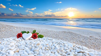 Romantic sunset close-up