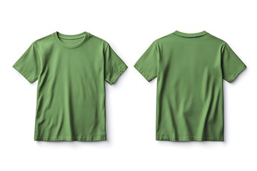 Green t-shirt isolated on white background.