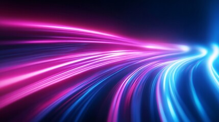 Fototapeta premium A long, curvy line of bright pink and blue colors