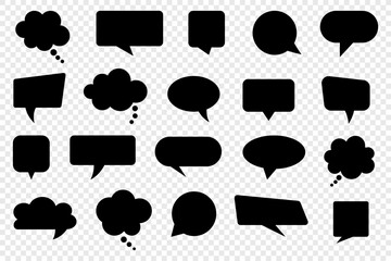 Speech bubbles collection. Vector comics bubbles silhouettes