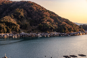 Fototapeta premium Serene Sunset View of Ine Bay in Kyoto, Japan
