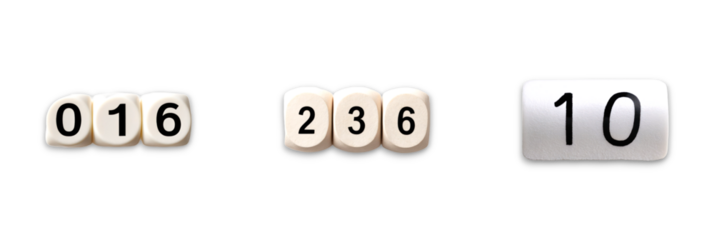 Isolated numbers on transparent background displaying counting values