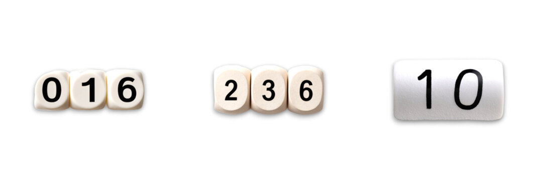 Isolated numbers on transparent background displaying counting values