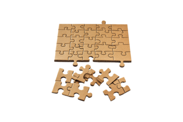 Cardboard Puzzle on transparent background.