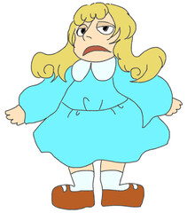 Girl in light blue dress