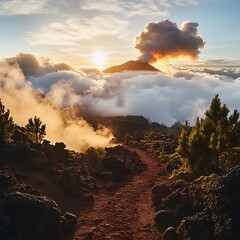 Volcanic Caldera de Taburiente at sunset, La Palma, Canary Islands, Spain