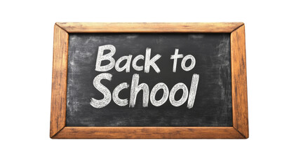 Fototapeta premium A vintage wooden framed chalkboard displays the words Back to School in white chalk.