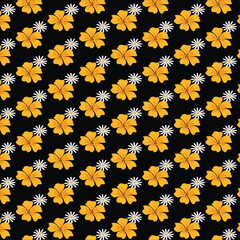 seamless pattern with yellow flowers