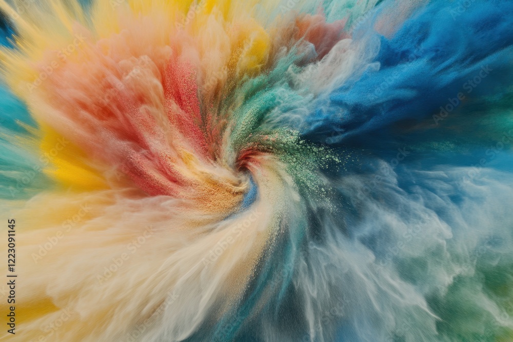 Wall mural dynamic explosion of vibrant colors in abstract artistic swirl pattern