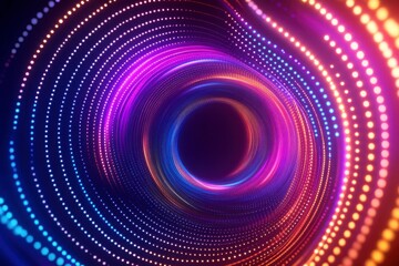 Colorful Abstract Light Waves in Circular Motion for Background Design