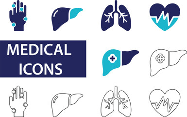 medical icon set.
