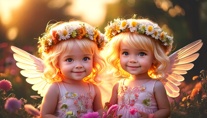 Angelic Innocence: A Whimsical Childhood Scene