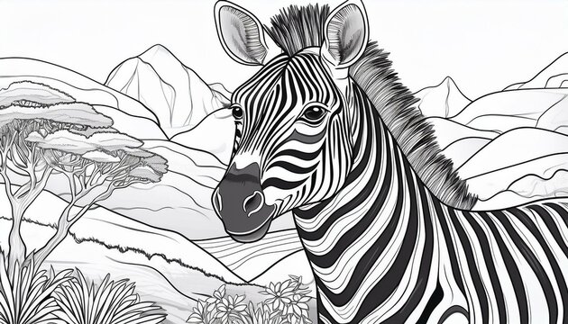 Ausmalbild Zebra