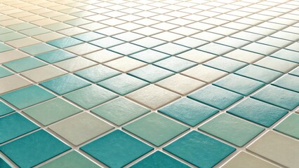 Abstract Art of Light Blue Geometric Tiles with Symmetrical Patterns and Subtle Gradients Wallpaper Background