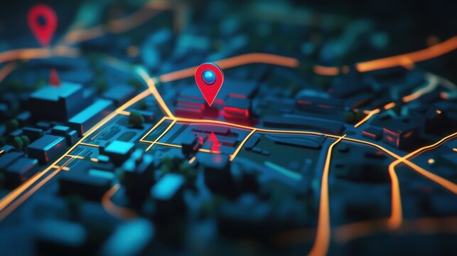 An interactive map displaying routes to the nearest healthcare facilities with holographic markers highlighting emergency services and specialized care options.