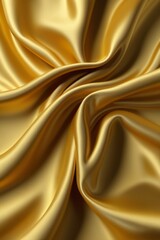 Fototapeta premium a close up of a golden silk fabric with a very large amount of folds