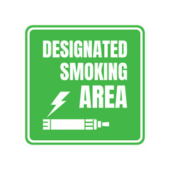 Smoking zone sign illustration, Designated smoking area banner, Smoking area icon symbol with smoking icon