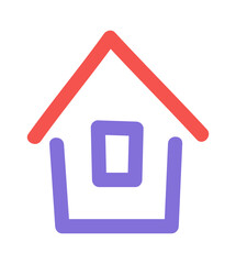 House apartment color doodle element