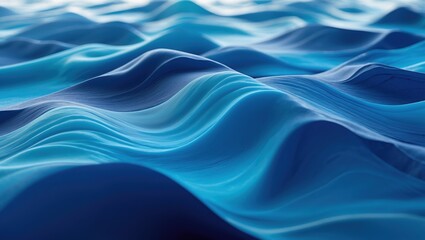 Fototapeta premium Calm Blue Waves in Abstract Style