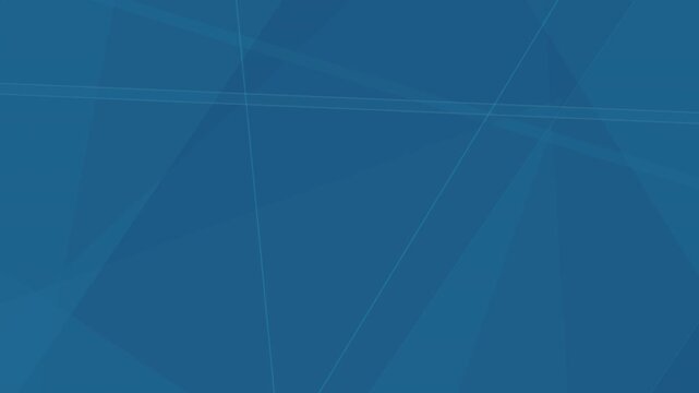 Rotating slanted triangles rectangles and lines floating in dark blue abstract background. 4K resolution graphic video