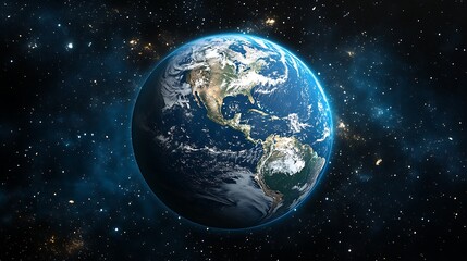 Obraz premium A large number of small space debris orbits the Earth planet