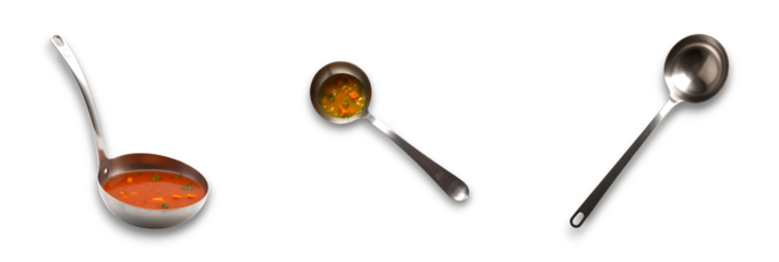 A set of isolated kitchen utensils on transparent background