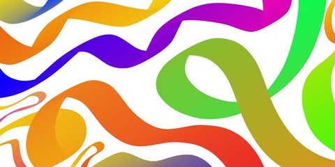Vibrant colorful abstract ribbons on white background  
