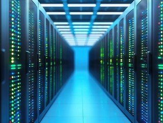 Data center operations modern facility technology infrastructure controlled environment aisle perspective digital innovation