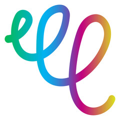 abstract gradient colorful rainbow wavy line 