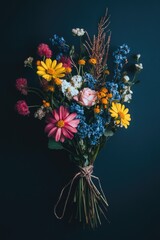 Tied flower bouquet