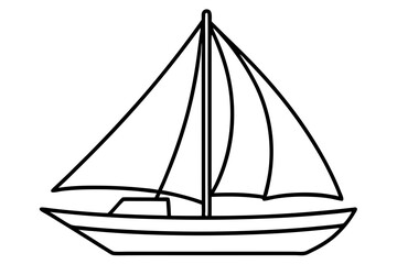 Nautical Line Art Sailboat Illustration