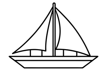 Nautical Line Art Sailboat Illustration