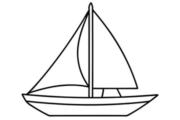Nautical Line Art Sailboat Illustration