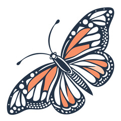 Butterfly Illustration On White Background