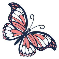 Butterfly Illustration On White Background