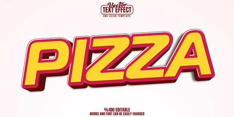 Pizza editable text effect, customizable burger and food 3d font style