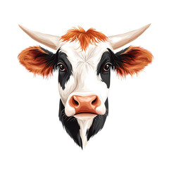 a cow with a red spot on its face