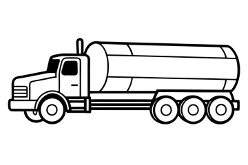 Outline Tanker Truck Illustration