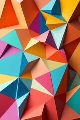 Fototapeta premium a close up of a bunch of colorful paper triangles