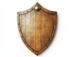 Wooden shield with metal accents for protection