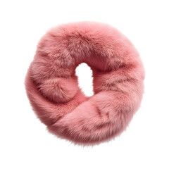 Soft Pink Faux Fur Muffler Neck Warmer Isolated on Transparent Background