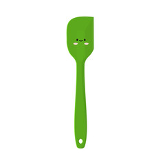 green plastic fork or spatula