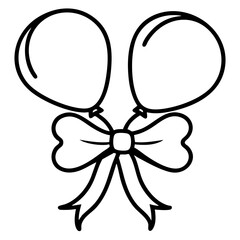 doodle clipart balloon minimal hand drawn black and white outline