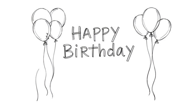 birthday card with bloons 