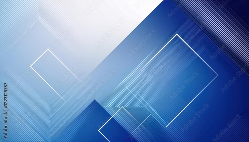 Aufkleber abstract blue geometric background with diagonal lines and overlapping transparent rectangles, suitable for modern business design, digital presentation